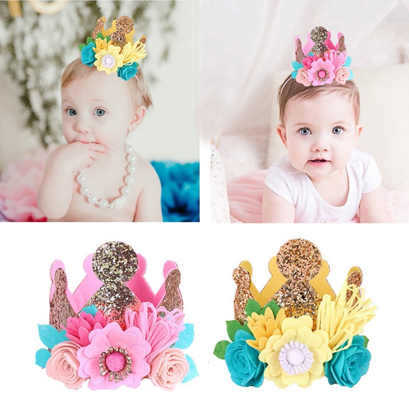 Birthday Hat Kids Flower Headband